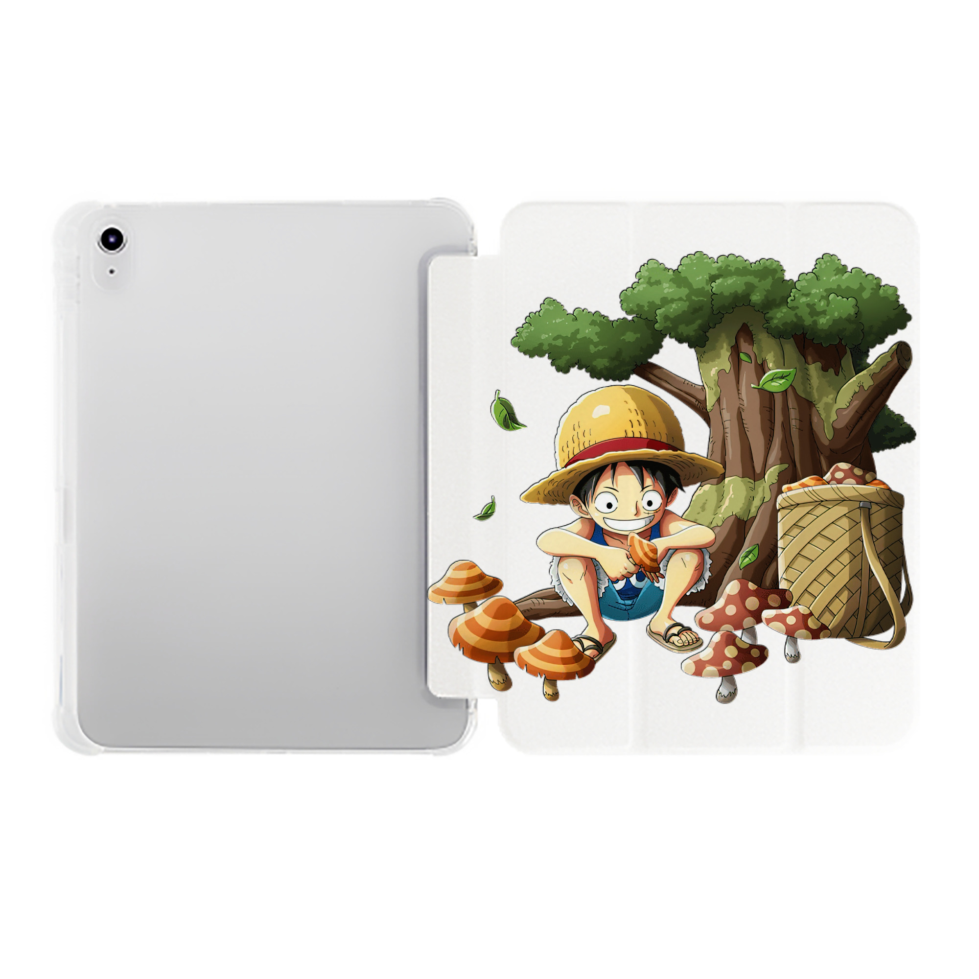 （画像用） ワンピース モンキー・D・ルフィ ONE PIECE Monkey D. Luffy IPad ケース ペン収納付き 三つ折りスタンド PUレザー×シリコン 対応機種9.5/10.5/10.9インチ